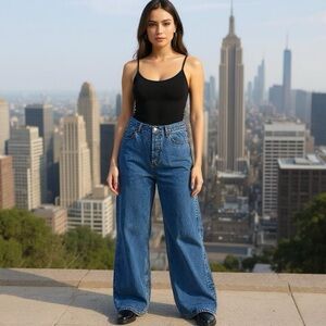 Vintage Brito High Rise Button Fly Mom Jeans